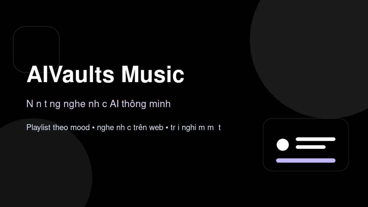 Giao diện AIVaults Music — phần mềm tạo nhạc AI