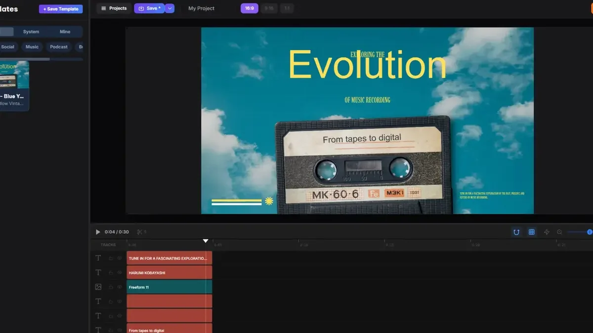 Giao diện AIVaults Video Studio — trình biên tập video trên web